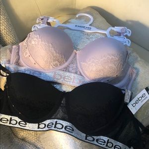 New BEBE Bras Black and Pink 36C with tag